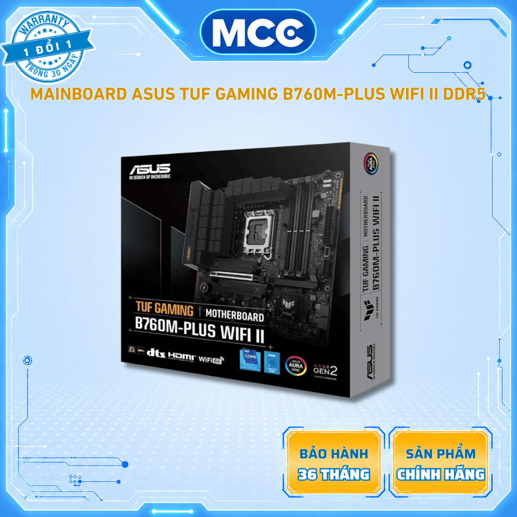 Mainboard Asus TUF Gaming B760M-PLUS WIFI II DDR5 ( mATX - 4x DDR5 )