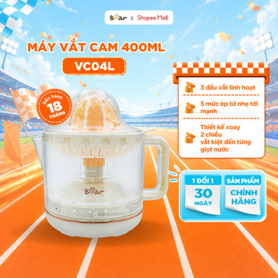 Máy Vắt Cam Tự Động Bear 5 Mức Độ Ép Xoay 2 Chiều 3 Đầu Vắt Linh Hoạt Phù Hợp Với Nhiều Trái Cây SB-VC04L