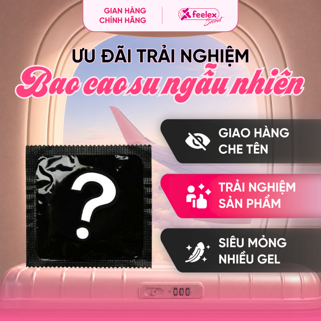 Ưu đãi trải nghiệm bao cao su Feelex ngẫu nhiên, nhiều gel bôi trơn, chính hãng