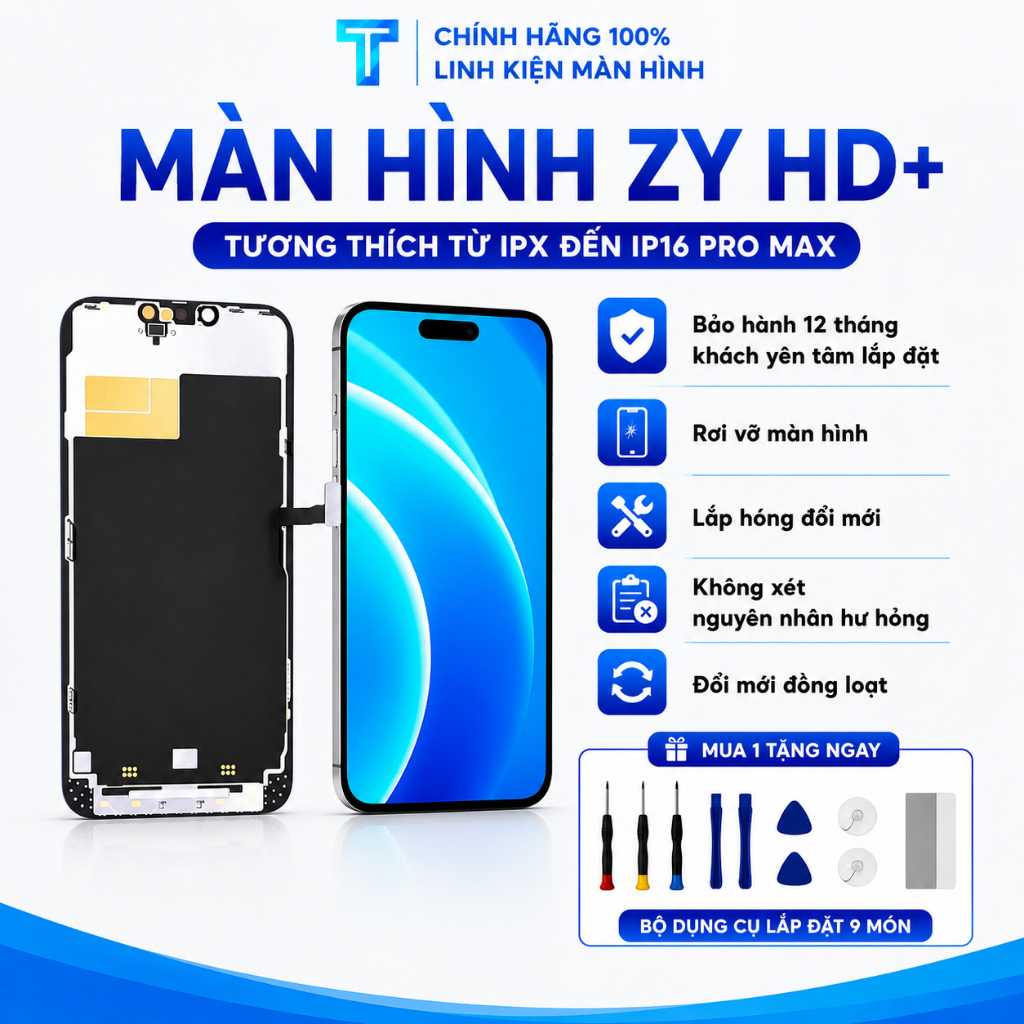 Màn hình GX/ZY chính hãng tương thích với iPhoneX/XS/Xs Max/11/12/13/MINI/14/15/16/Pro/Plus/Pro Max