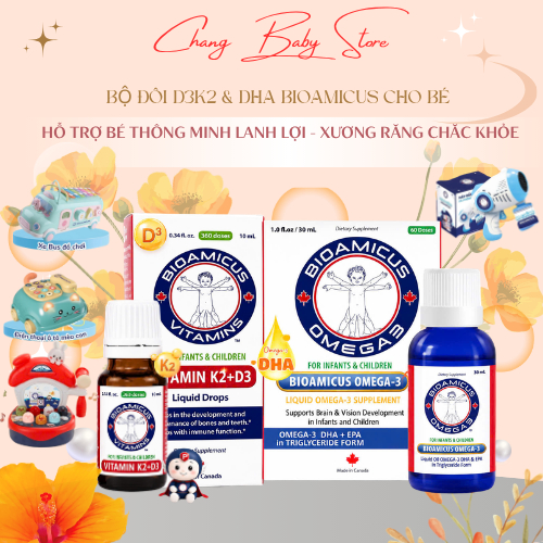 Bộ Đôi Cho Bé - BioAmicus Vitamin K2D3 & BioAmicus Omega-3 DHA