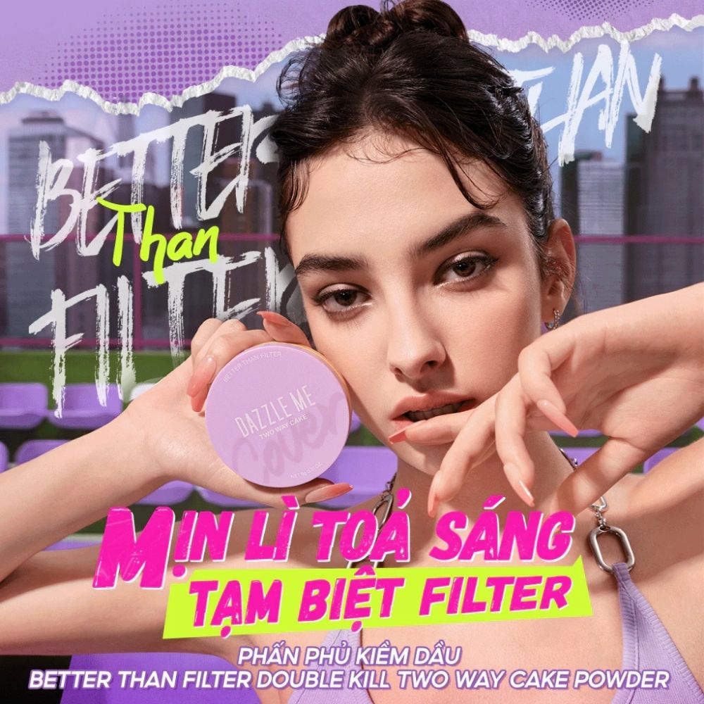 Ảnh 7 của Phấn nén Dazzle Me HD Invisible Powder, Cake Powder  mịn lì lâu trôi, chống nước, kiểm soát dầu