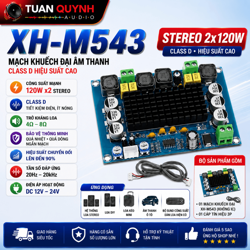 XH-M543 Bảng Mạch Khuếch Đại Công Suất Âm Thanh Kỹ Thuật Số XH-M543