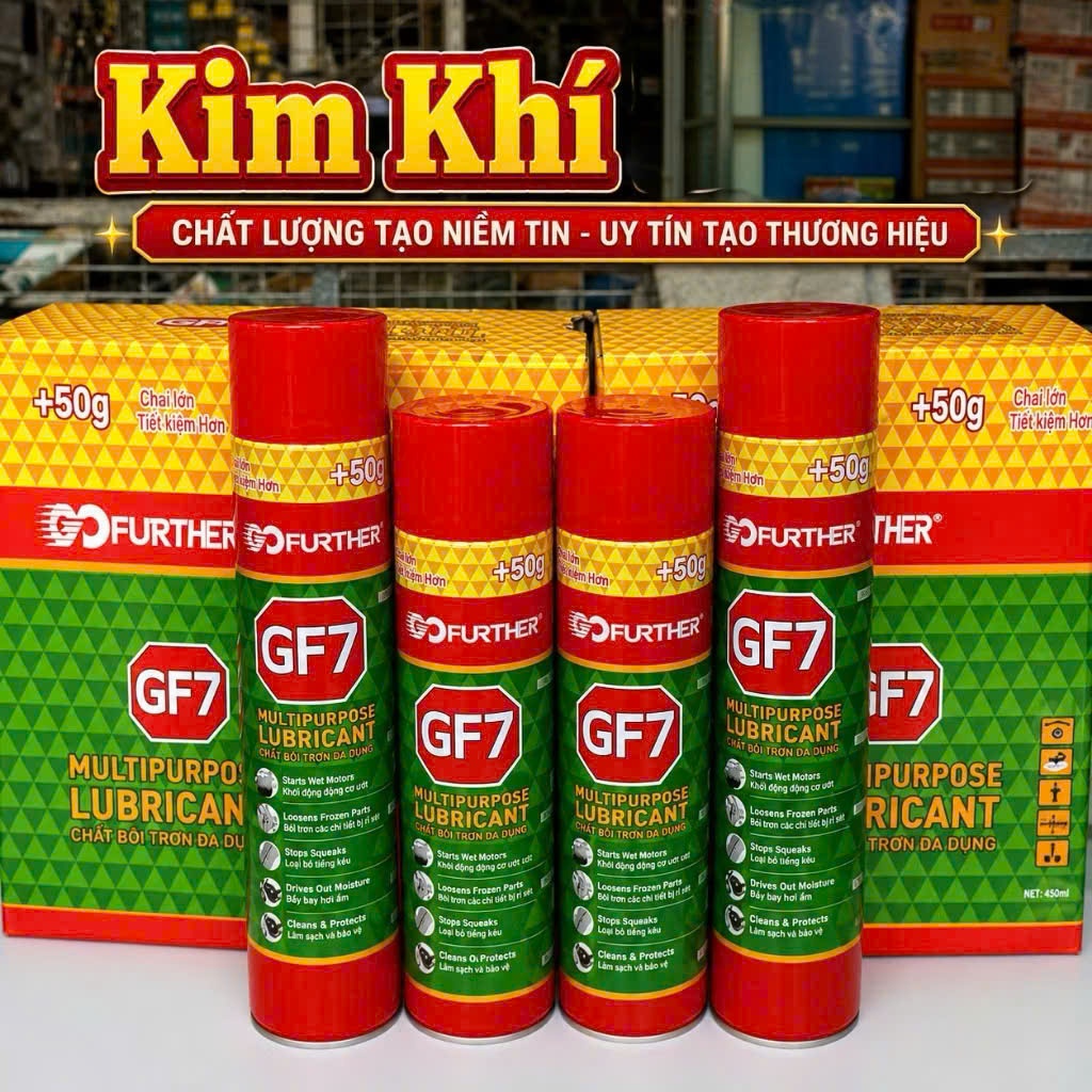 Chai xịt chống rỉ sét và bôi trơn GF7 hàng chuẩn 180 và 350 grams (Có Combo 3 Chai)