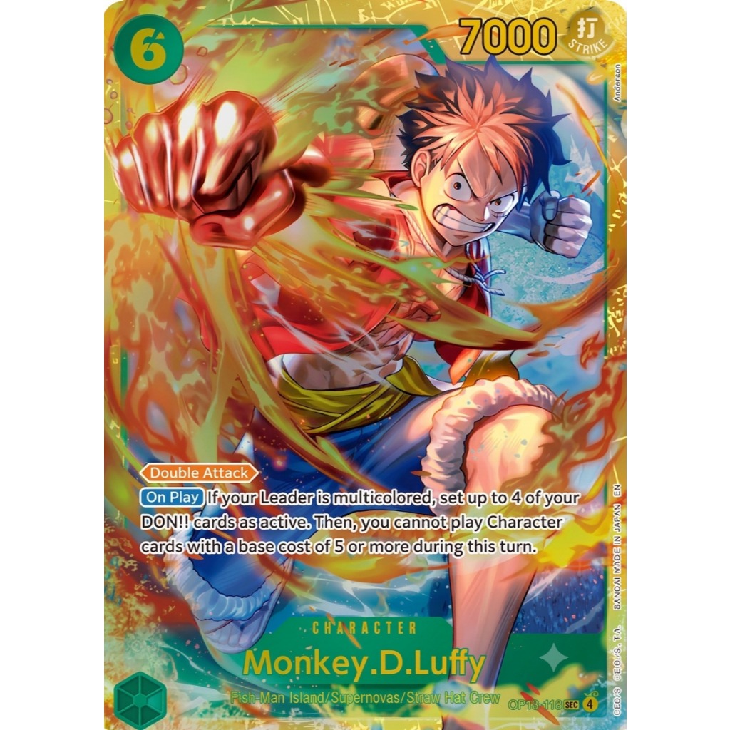 [Có sẵn - Hỏa tốc] Thẻ bài One Piece chính hãng: Luffy (thẻ OP13-118) (thẻ luffy thẻ lù đỏ card luff