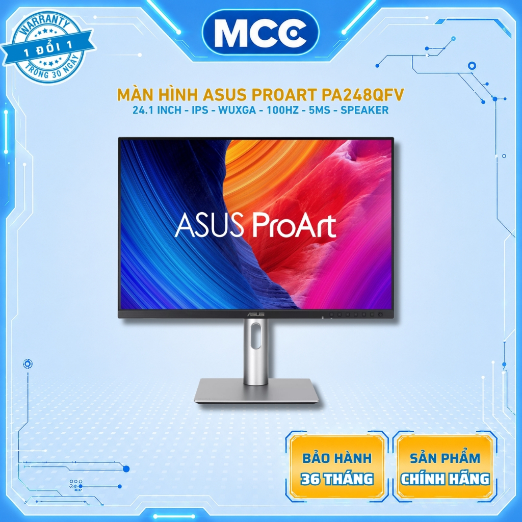 Màn Hình đồ hoạ ASUS ProArt PA248QFV (24.1 inch - IPS - WUXGA - 100Hz - 5ms - Loa)