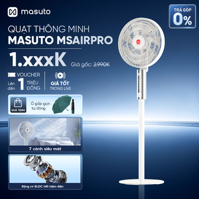 Quạt Điện Cây Masuto AirPro 7 Cánh Thông Minh Quạt Tuần Hoàn Điều Khiển Bằng Giọng Nói Quạt DC Điều Hòa Không Khí