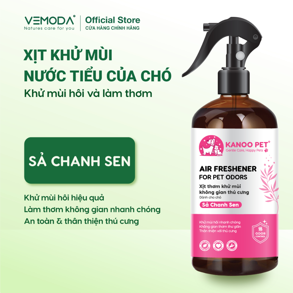 Xịt khử mùi nước tiểu chó Sả Chanh Sen Kanoo Pet 500ml