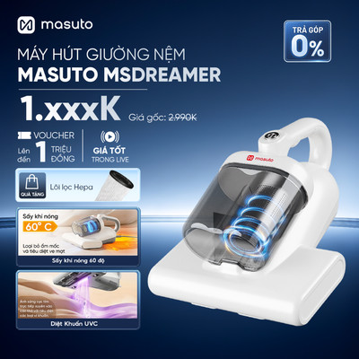 Máy Hút Bụi Giường Nệm Masuto MSDreamer - Máy Hút Bụi Cầm Tay Diệt Khuẩn UV, Máy Hút Bụi Ga Giường Mini
