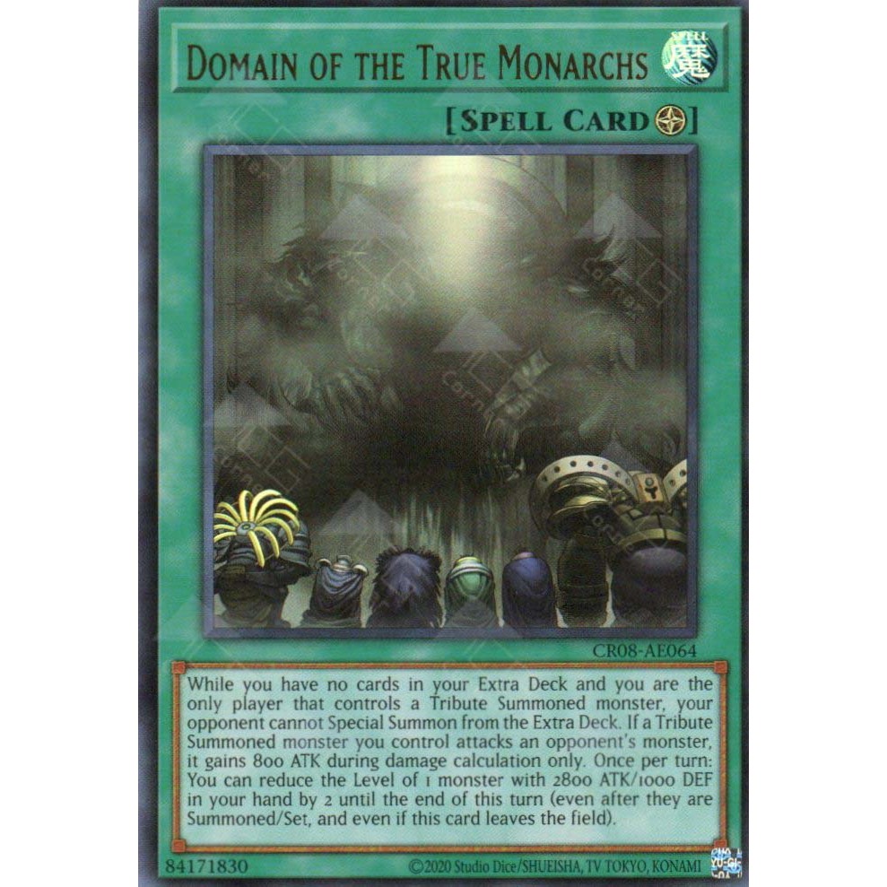 Thẻ bài Yugioh Tiếng Anh Chính Hãng Phiên Bản AE: CR08-AE064 Domain of the True Monarchs (UR)