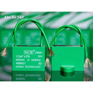 (2.5uf) Tụ Quạt 2,5uf - CBB61 450VAC tụ xanh NCS nhập khẩu mẫu mới 2026.