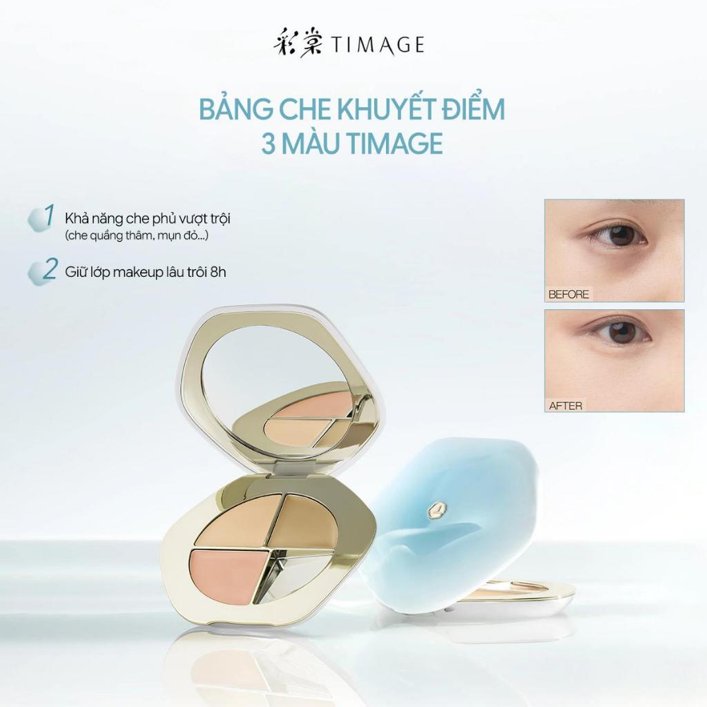 [TIMAGE X KOL]Kem che khuyết điểm 3 ô Timage Che quầng thâm, rãnh lệ, mỏng nhẹ, tệp da