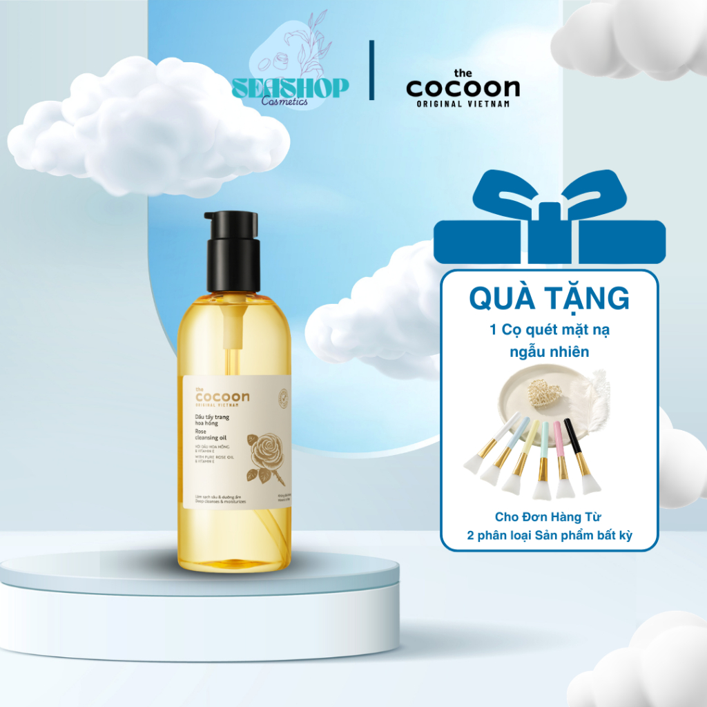 [Seashop] Dầu tẩy trang Hoa Hồng Cocoon 310ml – Rose Cleansing Oil - THE COCOON ORIGINAL VIETNAM