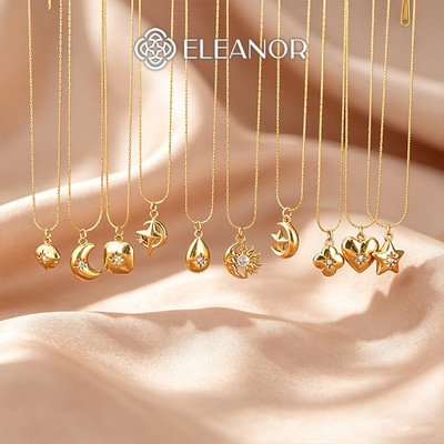 Dây chuyền nữ titan Eleanor Accessories mặt khắc tinh tú trăng sao phụ kiện trang sức vòng cổ 12099