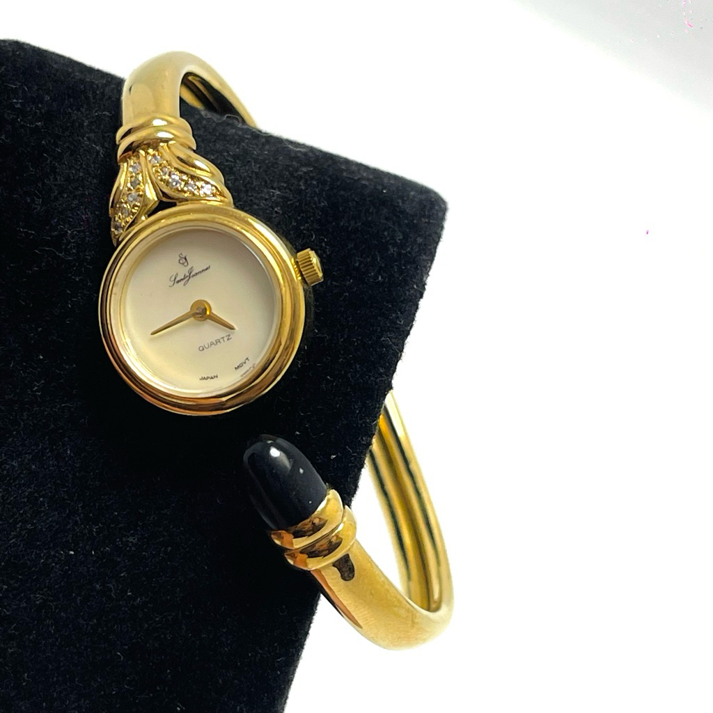 Lắc còng Nhật nữ hiệu SANTO JOANNES Vintage bọc vàng GP siêu đẹp 18mm [2HAND]