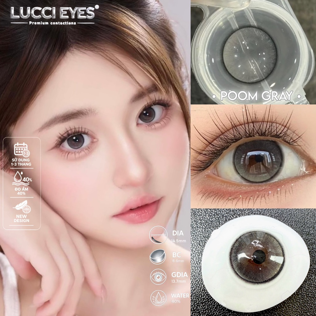 POOM GRAY - Xám tự nhiên - Olivia Monrose lens
