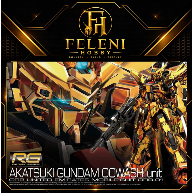 [CÓ SẴN] Mô Hình Lắp Ráp RG 1/144 AKATSUKI GUNDAM OOWASHI UNIT GL