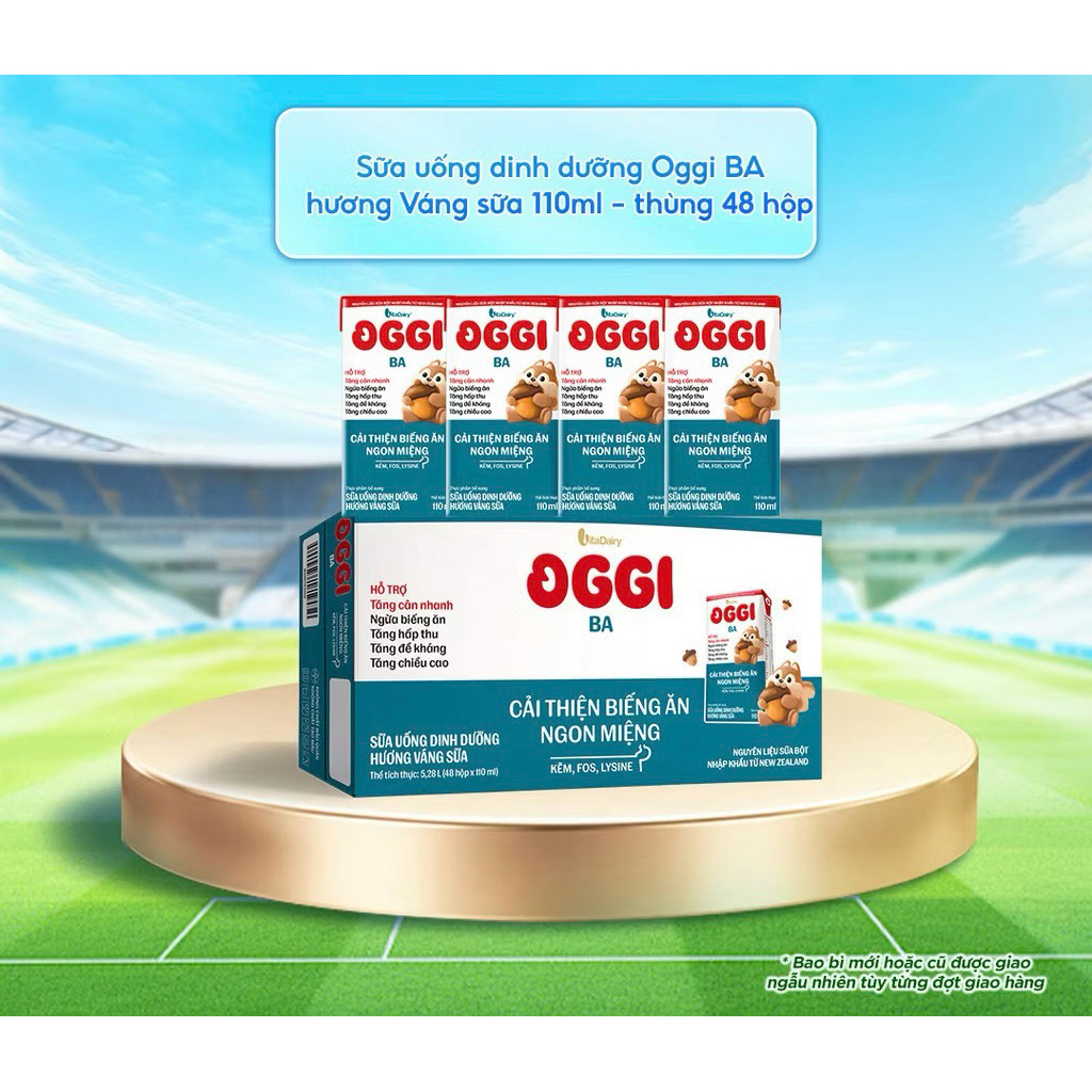 Lốc sữa pha sẵn Oggi BA Vitadairy 110ml