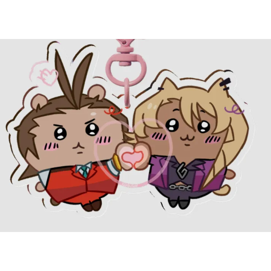 KLAVIER GAVIN, APOLLO JUSTICE, Ace Attorney Fanart Acrylic HEART Keychain Cute 5