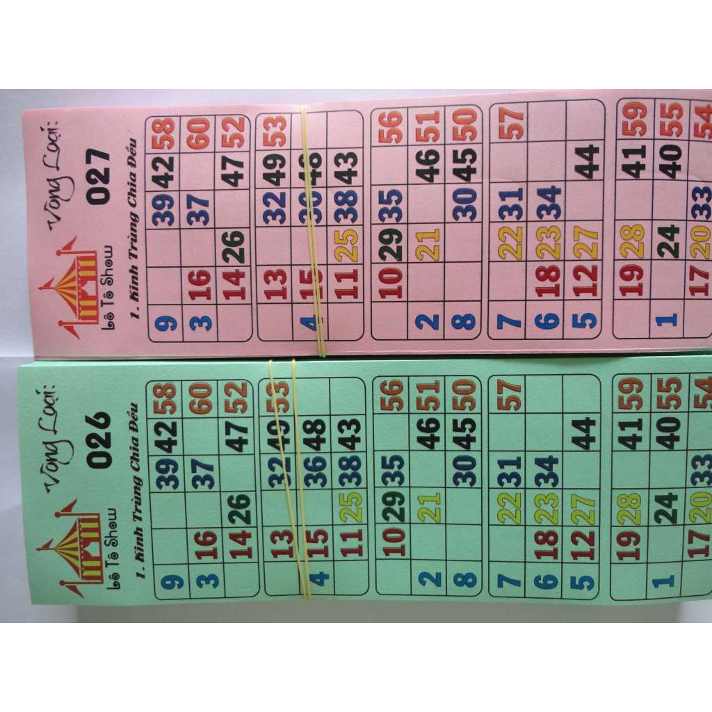 Vé Lô Tô In Màu 100% 1 Xấp 160 Vé - Màu Sắc Tươi Sáng, Chất Lượng Đẹp