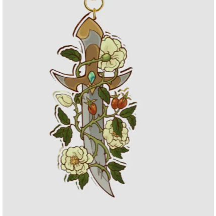 Ornate Dagger keychain 16