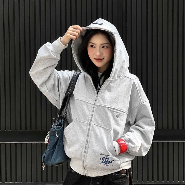 CINDER Áo Hoodie Zip Boxy BASE Cinder Thêu Nổi 3D, Chất Liệu Nỉ Chân Cua Local Brand Chính Hãng