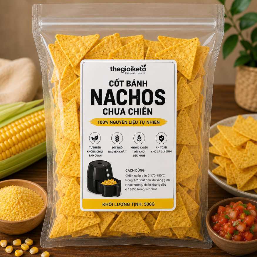 (HỎA TỐC )Cốt Bánh Nachos Chưa Chiên | Đế Nachos Tam Giác Tự Chiên Tự Nướng Làm Snack Handmade Thegi