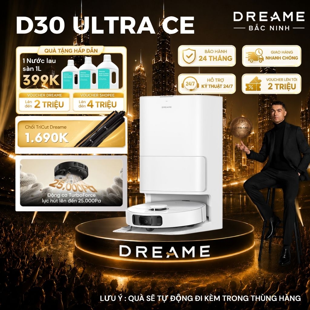 [GIÁ RẺ NHẤT] Dreame D30 Ultra CE / Dreame D20 Ultra Robot hút bụi thông minh | Lực hút 25000Pa