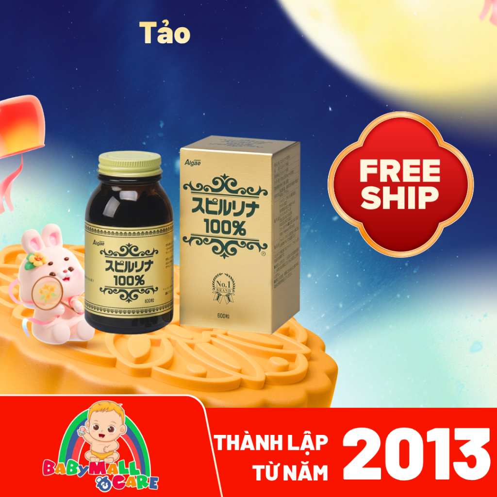 Babymall & Care | Tảo Xoắn Spirulina 100% Japan Algae 600 Viên Nhật Bản