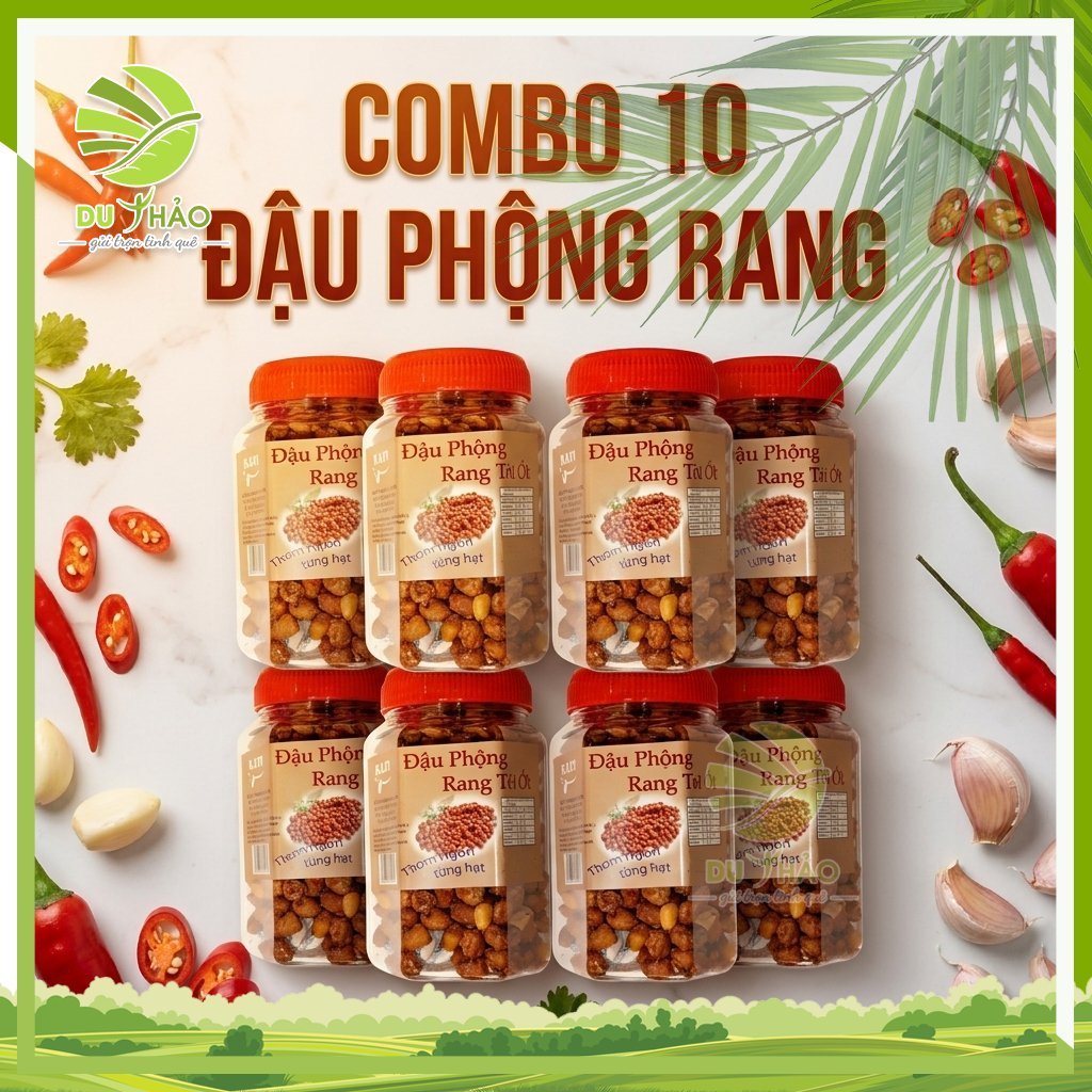 COMBO 10 Đậu Phộng Rang Tỏi Ớt Thơm Ngon 250G - Đồ Ăn Vặt Giải Trí, Nguyên Liệu Tự Nhiên