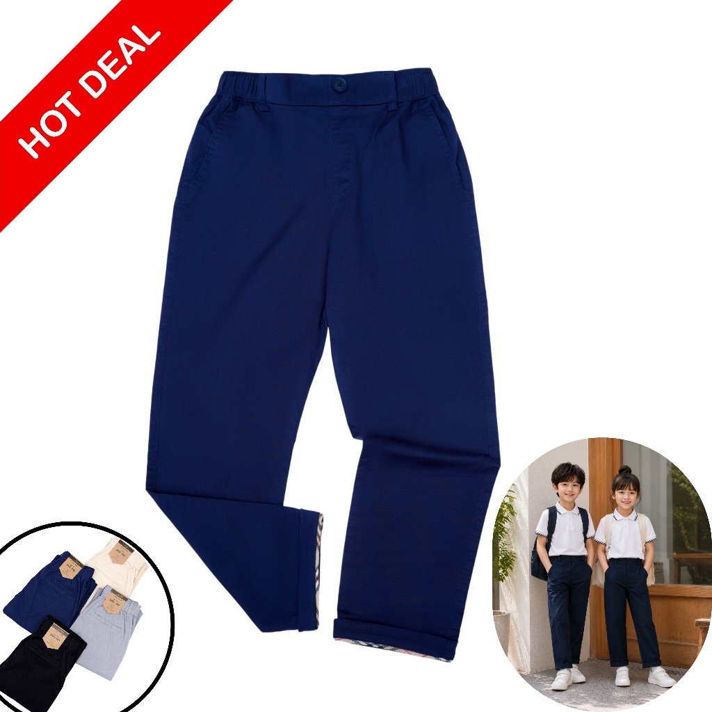 Quần dài trẻ em kaki, quần ống suông kaki cho bé 6-14 tuổi ( CAMRI x DUVALL ) QSKCR2025
