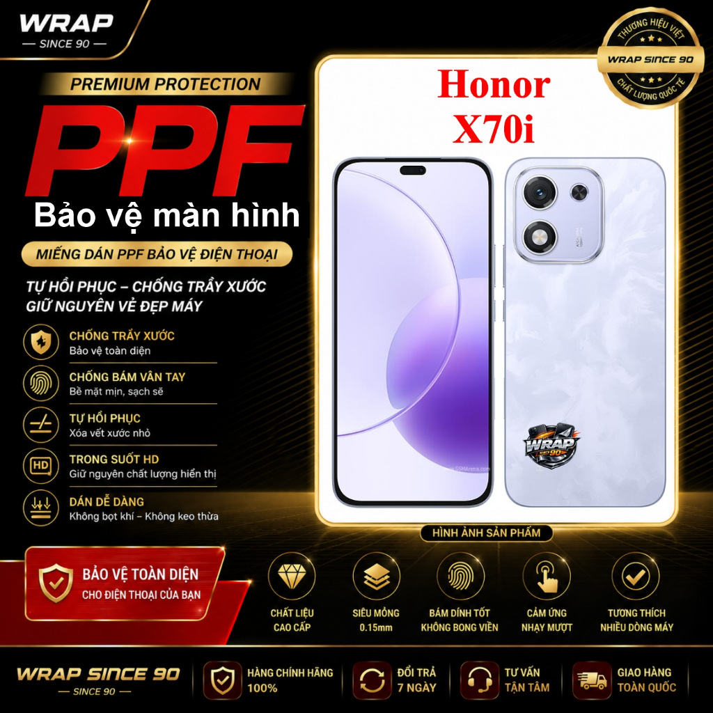 Miếng dán PPF bảo vệ màn hình Honor X70i