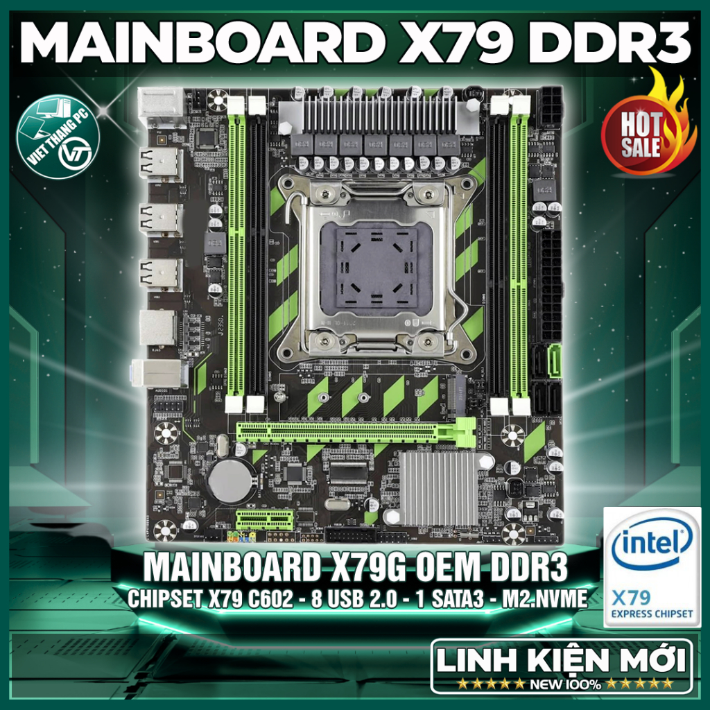 Mainboard - Bo Mạch Chủ X79 OEM DDR3 Chạy Xeon E5v1-v2 Model X79G v1.51 OEM New 100%