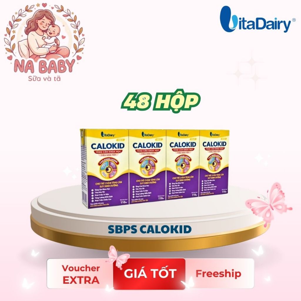 Sữa uống dinh dưỡng Calokid 110ml/180ml ( thùng 48 hộp ) - Vitadairy - Hàng Chính Hãng