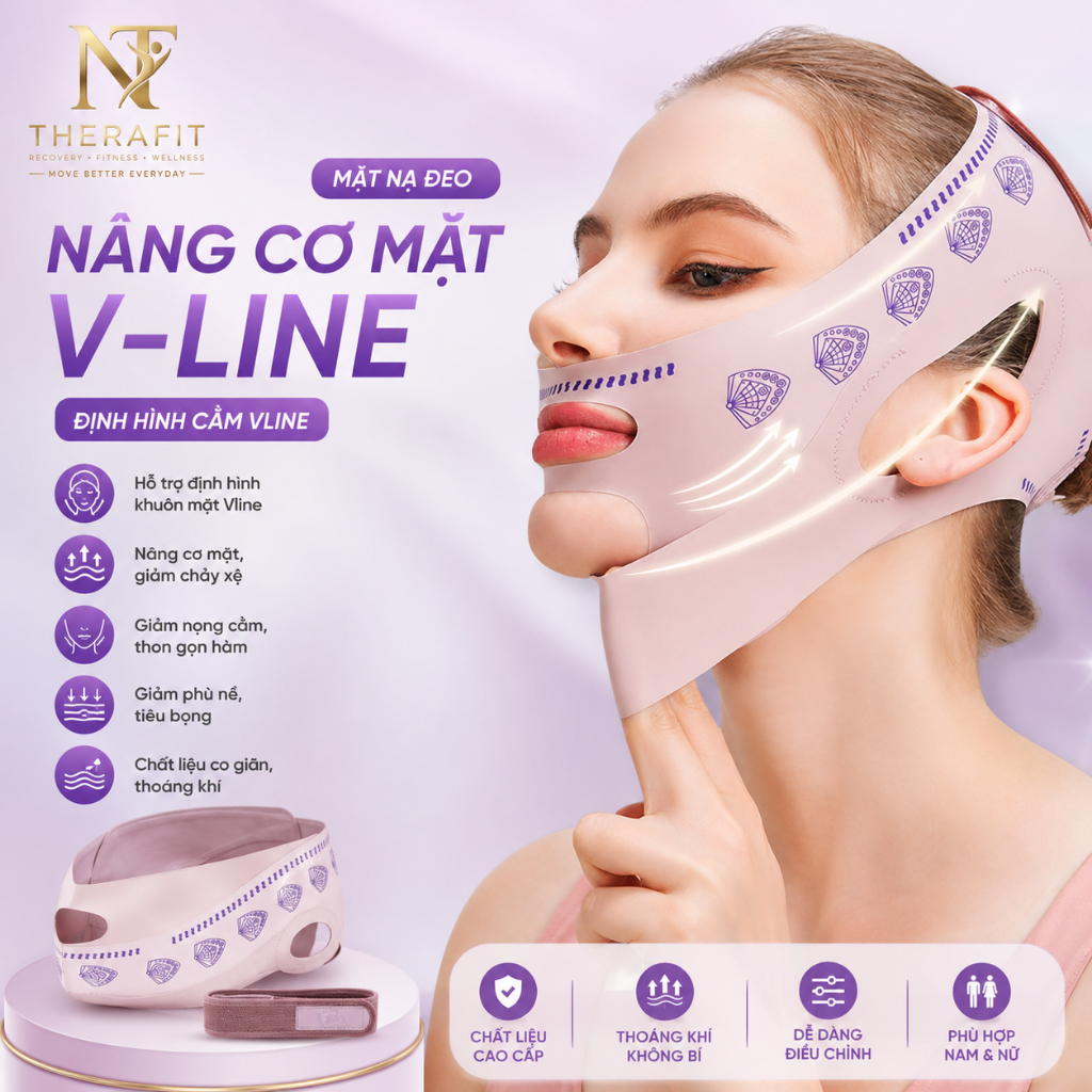 Dây Đai Nâng Cằm V Line Nam Nữ, Đai Nâng Cơ Mặt, Giảm Nọng Cằm, Định Hình Gương Mặt V-Line-N2F