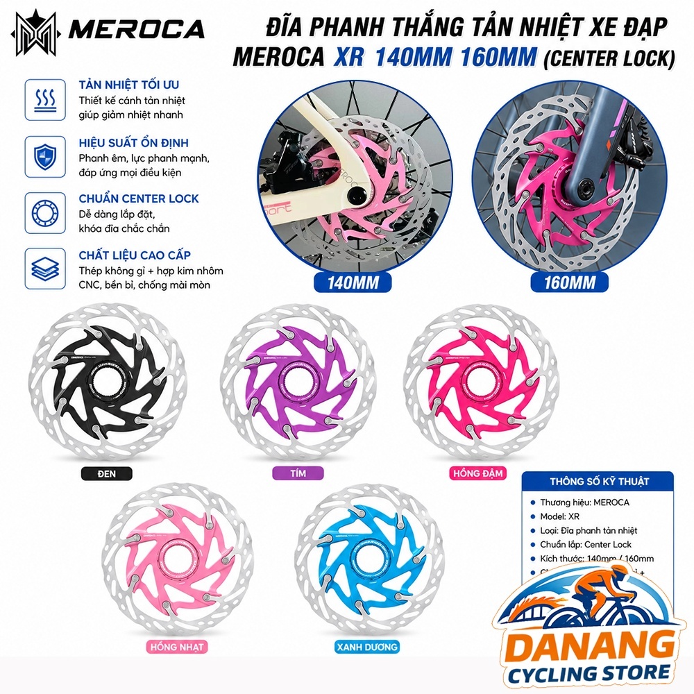 Đĩa Phanh Thắng Xe Đạp Rotor Center Lock MEROCA XR 140mm / 160mm – 1 Cái