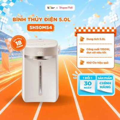 Bình Thủy Điện Bear 5L Bình Đun Nước Nóng Đun Sôi Siêu Nhanh Khử Clo Bình Đun Nước Giữ Nhiệt Có Đèn Dịu Nhẹ EWB-5H50M54