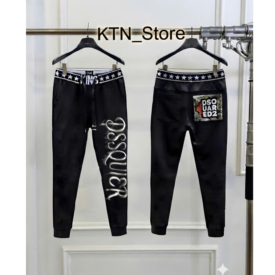 Quần Nỉ Jogger Nam Dsqui Đen Form Slimfit Cực Tôn Dáng, Quần Nỉ Jogger Boy Phố Cực Phẩm 2026