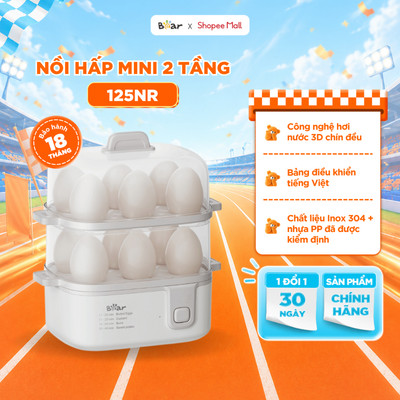 Nồi Hấp Điện 0.3L 2 Tầng Bear Hấp Bánh Bao Hấp Trứng Hấp Đồ Ăn Dặm Nồi Hấp Điện Đa năng ECK-125NR