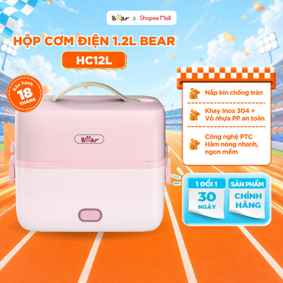 [KOL] Hộp Cơm Cắm Điện BEAR 2 Tầng 3 Ngăn Dung Tích 1.2L SB-HC12L LB-4H12C