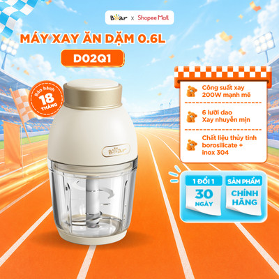 Máy Xay Ăn Dặm Cho Bé 0,6L Bear 6 Lưỡi Dao Cối Thủy Tinh Xay Đa Năng Cháo Thịt Tỏi Ớt Nhỏ Gọn Tiện Lợi QSJ-D02Q1