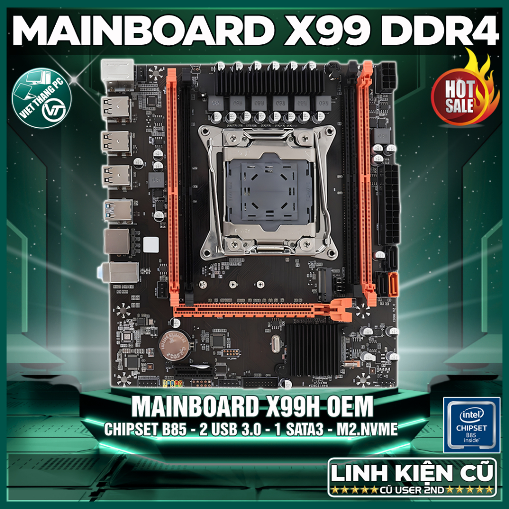 Mainboard - Bo Mạch Chủ X99 OEM DDR4 Model X99H Chạy CPU Intel Xeon E5v3 E5v4  New 100%