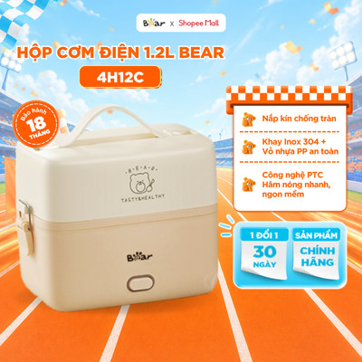 Hộp Cơm Cắm Điện Văn Phòng Bear 2 Ngăn Hâm Nóng Nhanh Chống Tràn Giữ Nhiệt Tiện Dụng Cho Dân Văn Phòng LB-4H12C