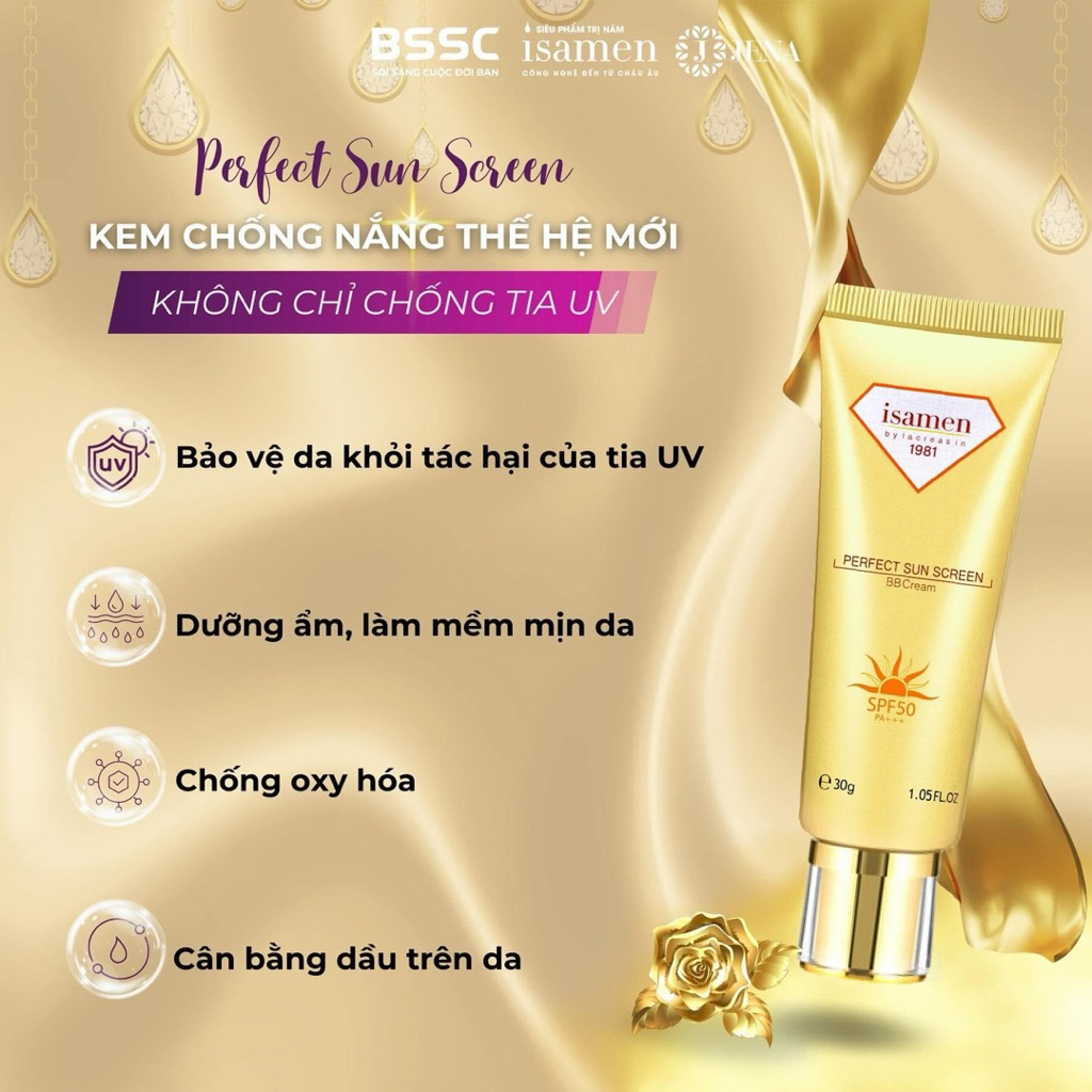 Kem chống nắng isamen 30g chính hãng