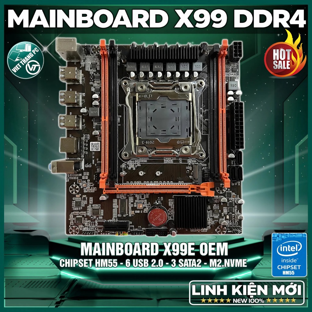Mainboard - Bo Mạch Chủ X99 OEM DDR4 Model X99E Chạy CPU Intel Xeon E5v3 E5v4  New 100%
