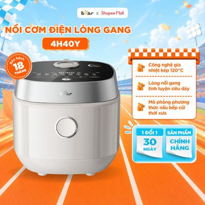Nồi Cơm Điện BEAR 1.5L Lòng Gang Đúc Nguyên Khối Chống Dính Ceramic Pro 9H Công Nghệ Gia Nhiệt Kép RC-4H40Y (DFB-J40Q5)