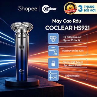 Máy cạo râu điện Coclear HS921 Lưỡi dao kép 3D, sạc USB/type-c,chống nước toàn thân, thời gian sử dụng 90 phút