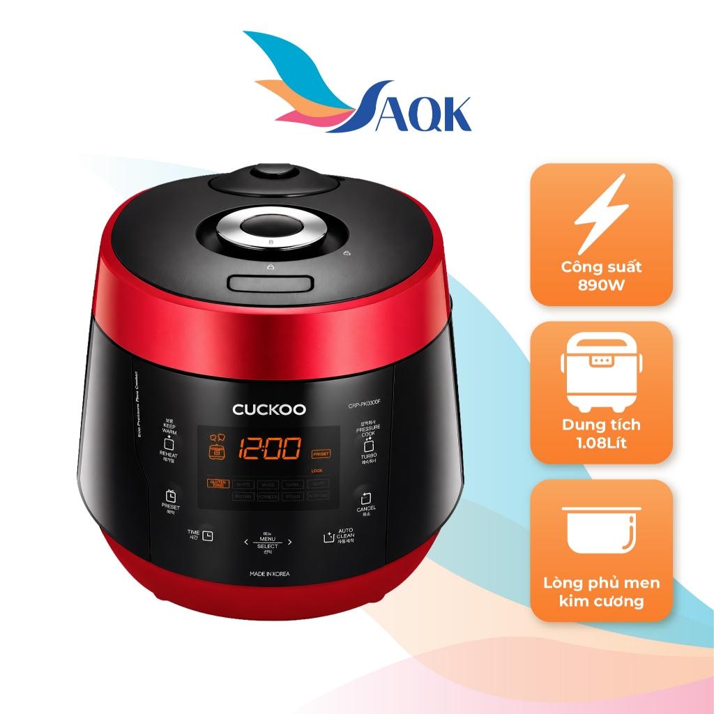 Nồi cơm điện áp suất điện tử Cuckoo 1.08 lít HP CRP-PK0600F - Hàng chính hãng