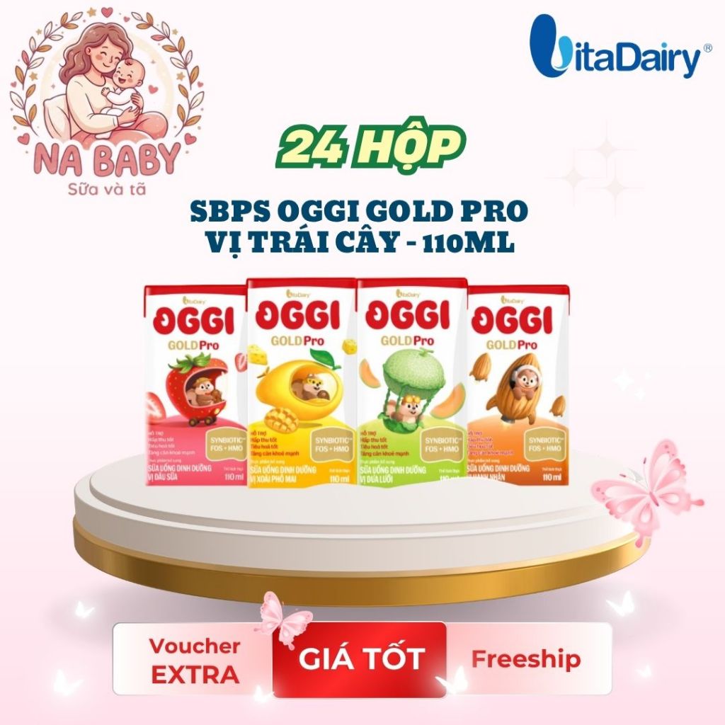 SUDD Oggi Gold Pro vị trái cây 110ml - ( thùng 24 hộp ) - Vitadairy - Hàng chính hãng