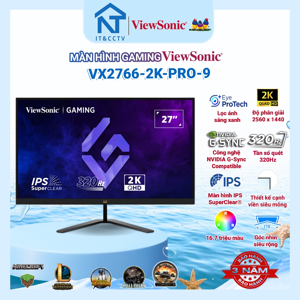 ViewSonic VX2757-2K-PRO-4 & VX2766-2K-PRO-9 Màn Hình Chơi Game 27 Inch 2K QHD 320Hz 425Hz